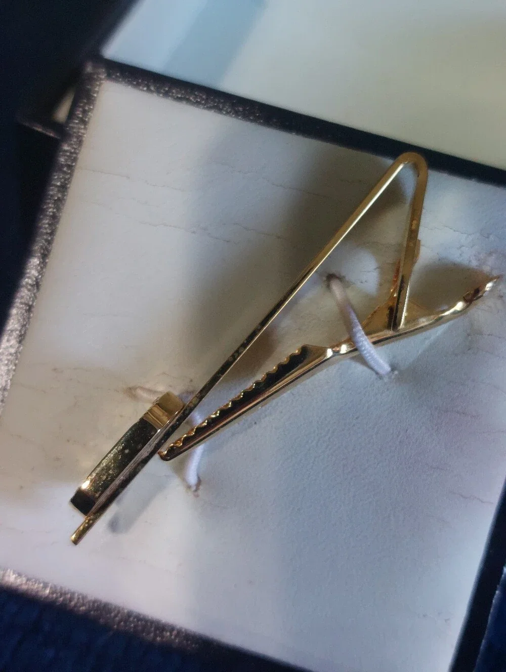 Stafford Essentials Goldtone w/rhinestones Tie Clasp, Vintage Estate Jewelry